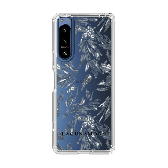 Slim Protection Case［ LAGUNAMOON - BotanicalJacquard - Clear×Black ］