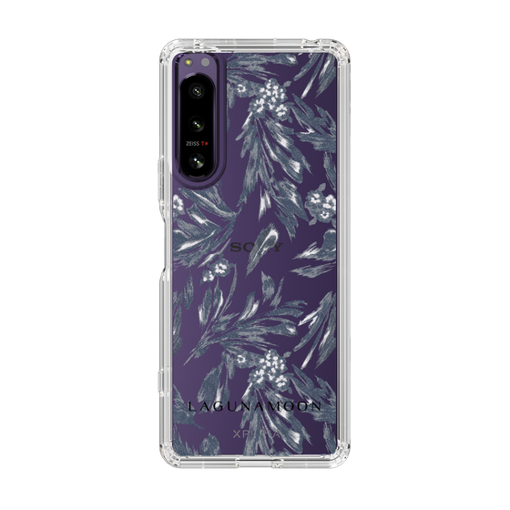 Slim Protection Case［ LAGUNAMOON - BotanicalJacquard - Clear×Black ］