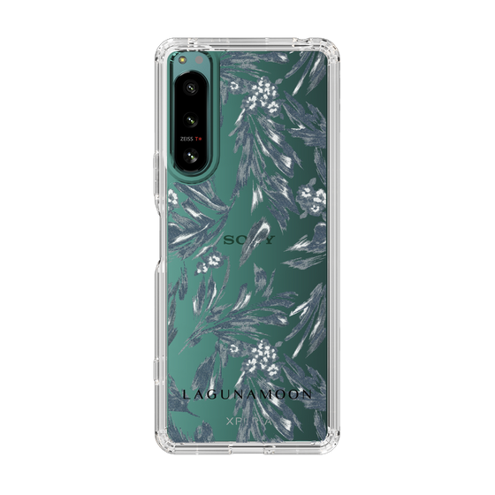 Slim Protection Case［ LAGUNAMOON - BotanicalJacquard - Clear×Black ］