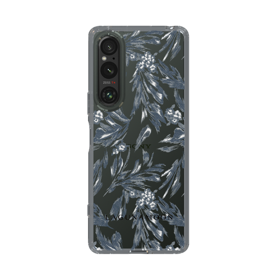 Slim Protection Case［ LAGUNAMOON - BotanicalJacquard - Clear×Black ］