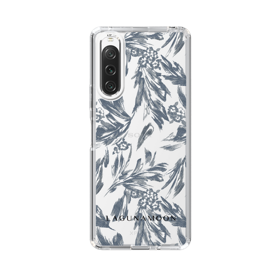 Slim Protection Case［ LAGUNAMOON - BotanicalJacquard - Clear×Black ］