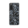 Slim Protection Case［ LAGUNAMOON - BotanicalJacquard - Clear×Black ］