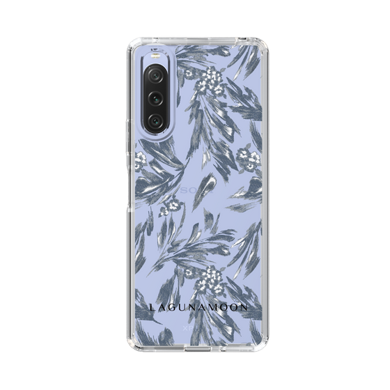 Slim Protection Case［ LAGUNAMOON - BotanicalJacquard - Clear×Black ］