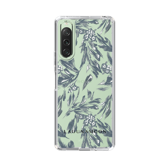 Slim Protection Case［ LAGUNAMOON - BotanicalJacquard - Clear×Black ］