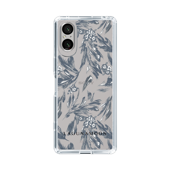 Slim Protection Case［ LAGUNAMOON - BotanicalJacquard - Clear×Black ］