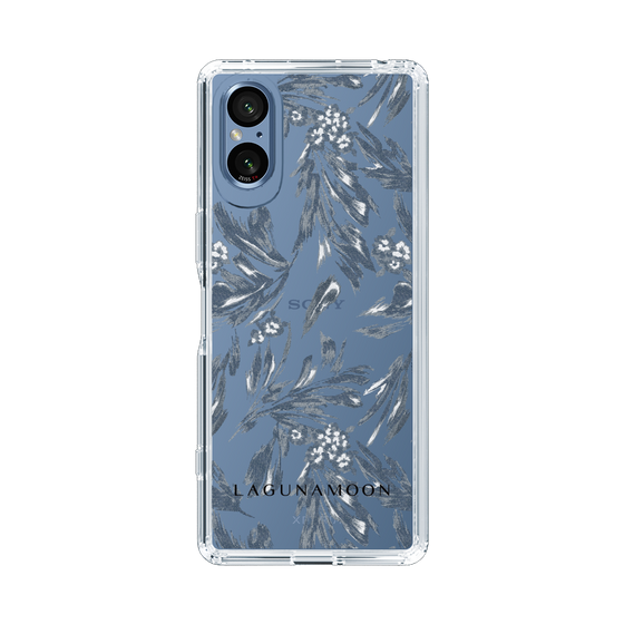 Slim Protection Case［ LAGUNAMOON - BotanicalJacquard - Clear×Black ］
