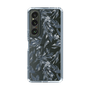 Slim Protection Case［ LAGUNAMOON - BotanicalJacquard - Clear×Black ］