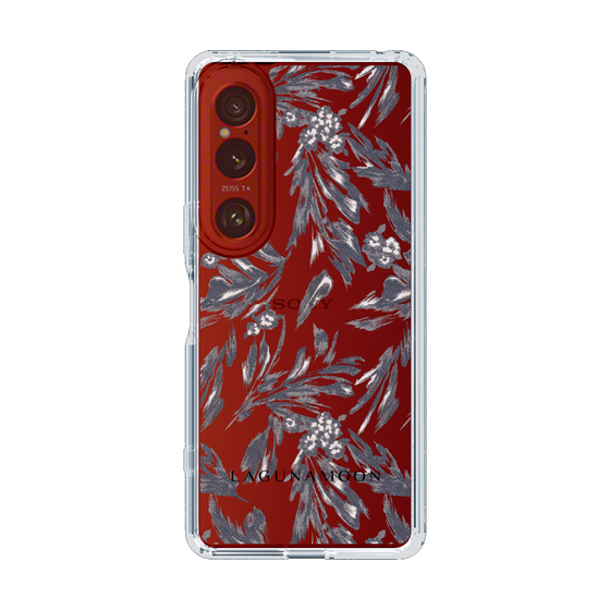 Slim Protection Case［ LAGUNAMOON - BotanicalJacquard - Clear×Black ］