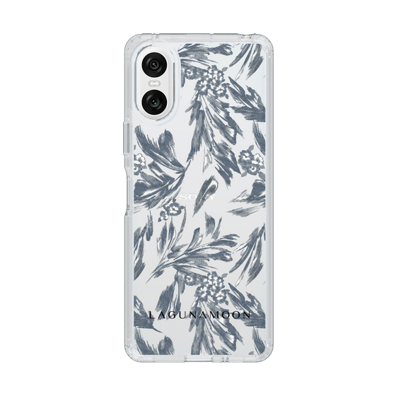 Slim Protection Case［ LAGUNAMOON - BotanicalJacquard - Clear×Black ］