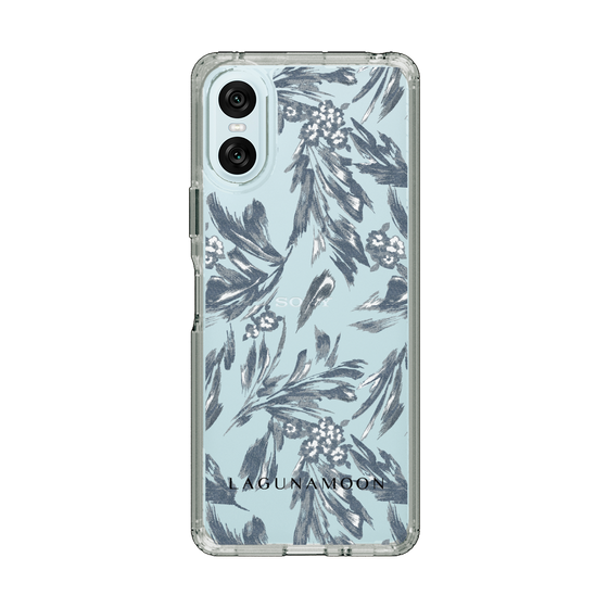 Slim Protection Case［ LAGUNAMOON - BotanicalJacquard - Clear×Black ］