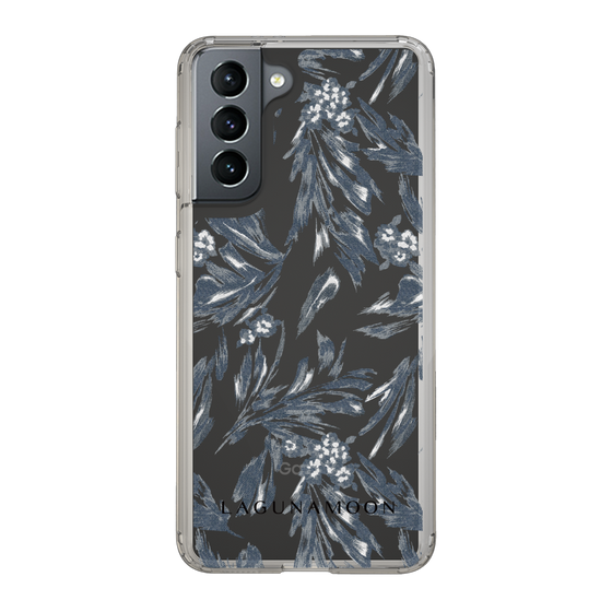 Slim Protection Case［ LAGUNAMOON - BotanicalJacquard - Clear×Black ］