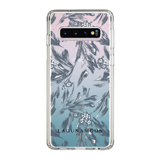 Slim Protection Case［ LAGUNAMOON - BotanicalJacquard - Clear×Black ］