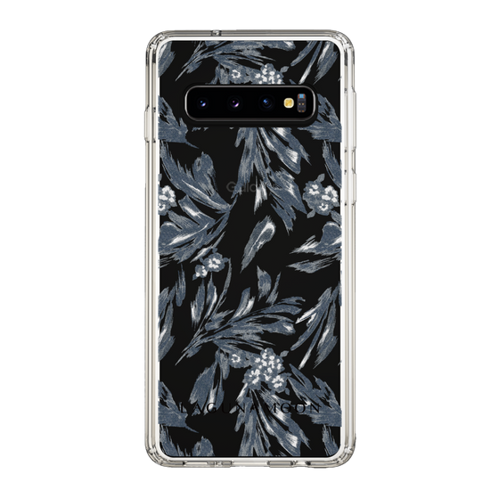Slim Protection Case［ LAGUNAMOON - BotanicalJacquard - Clear×Black ］
