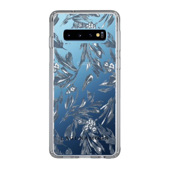 Slim Protection Case［ LAGUNAMOON - BotanicalJacquard - Clear×Black ］