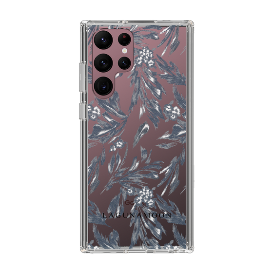 Slim Protection Case［ LAGUNAMOON - BotanicalJacquard - Clear×Black ］