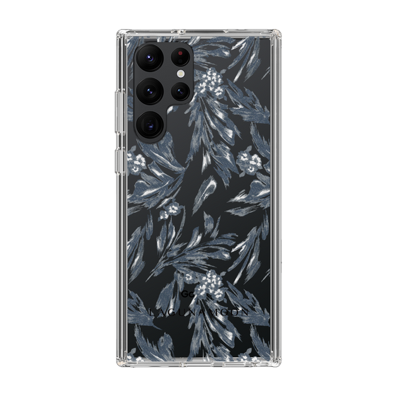 Slim Protection Case［ LAGUNAMOON - BotanicalJacquard - Clear×Black ］