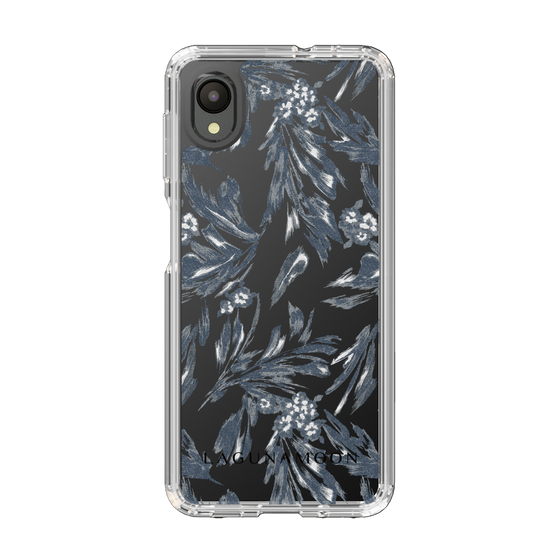 Slim Protection Case［ LAGUNAMOON - BotanicalJacquard - Clear×Black ］