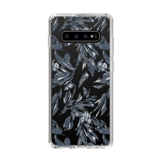 Slim Protection Case［ LAGUNAMOON - BotanicalJacquard - Clear×Black ］