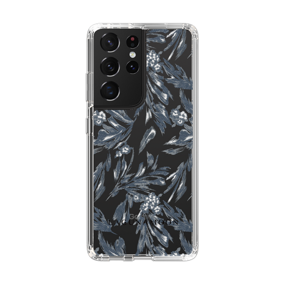 Slim Protection Case［ LAGUNAMOON - BotanicalJacquard - Clear×Black ］