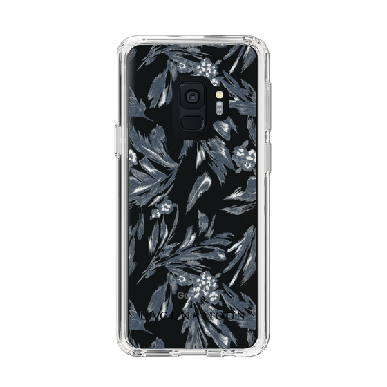 Slim Protection Case［ LAGUNAMOON - BotanicalJacquard - Clear×Black ］