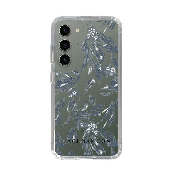 Slim Protection Case［ LAGUNAMOON - BotanicalJacquard - Clear×Black ］