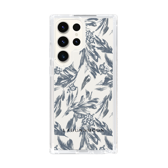 Slim Protection Case［ LAGUNAMOON - BotanicalJacquard - Clear×Black ］