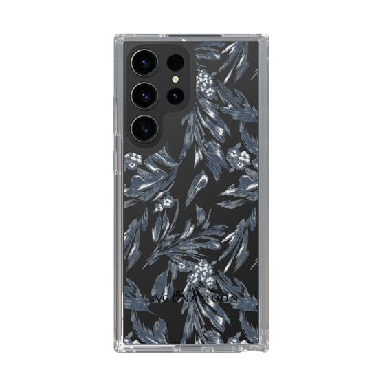 Slim Protection Case［ LAGUNAMOON - BotanicalJacquard - Clear×Black ］