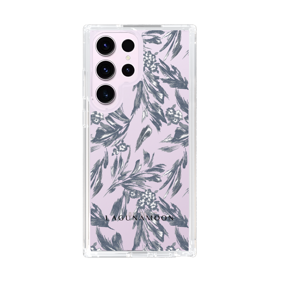 Slim Protection Case［ LAGUNAMOON - BotanicalJacquard - Clear×Black ］