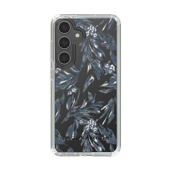 Slim Protection Case［ LAGUNAMOON - BotanicalJacquard - Clear×Black ］