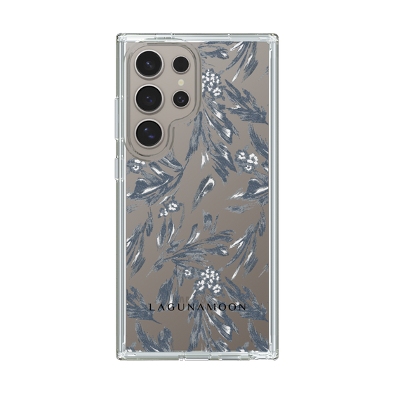 Slim Protection Case［ LAGUNAMOON - BotanicalJacquard - Clear×Black ］