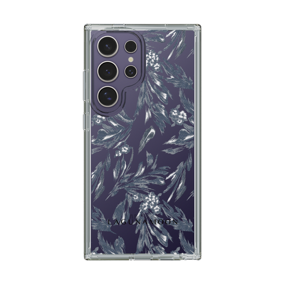 Slim Protection Case［ LAGUNAMOON - BotanicalJacquard - Clear×Black ］