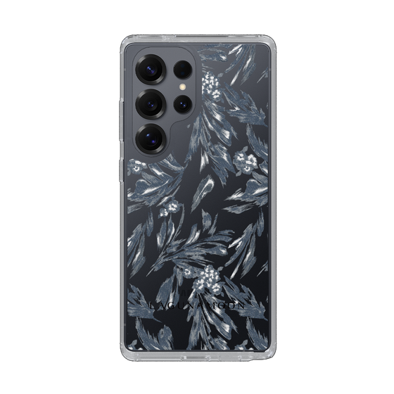 Slim Protection Case［ LAGUNAMOON - BotanicalJacquard - Clear×Black ］