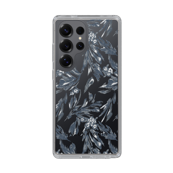 Slim Protection Case［ LAGUNAMOON - BotanicalJacquard - Clear×Black ］