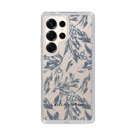 Slim Protection Case［ LAGUNAMOON - BotanicalJacquard - Clear×Black ］