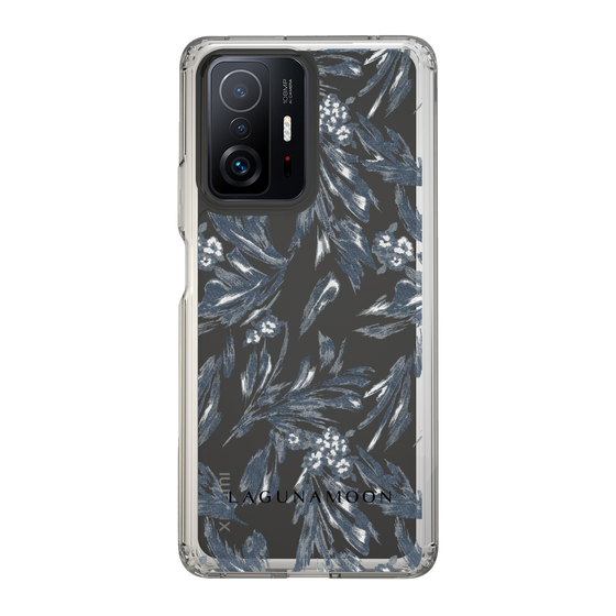 Slim Protection Case［ LAGUNAMOON - BotanicalJacquard - Clear×Black ］
