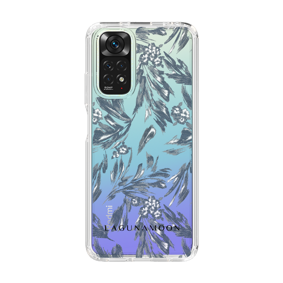 Slim Protection Case［ LAGUNAMOON - BotanicalJacquard - Clear×Black ］