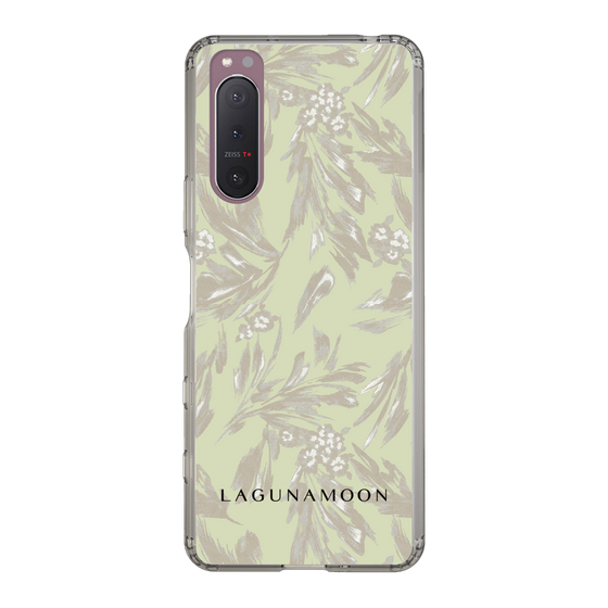 Slim Protection Case［ LAGUNAMOON - BotanicalJacquard - White×Beige ］