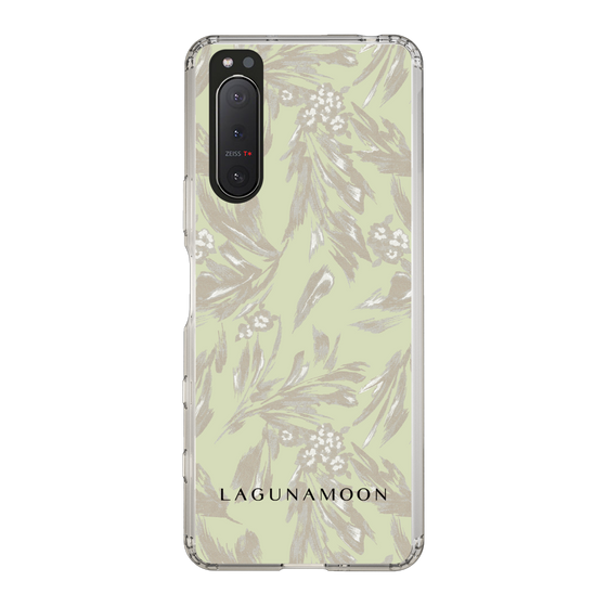 Slim Protection Case［ LAGUNAMOON - BotanicalJacquard - White×Beige ］