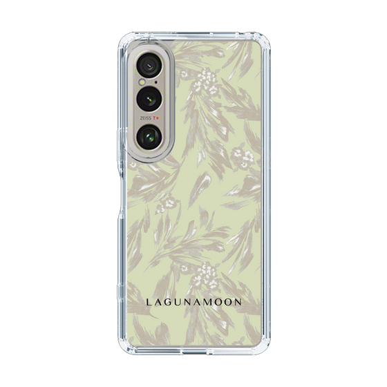 Slim Protection Case［ LAGUNAMOON - BotanicalJacquard - White×Beige ］