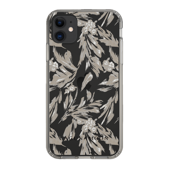 Slim Protection Case［ LAGUNAMOON - BotanicalJacquard - Clear×Beige ］