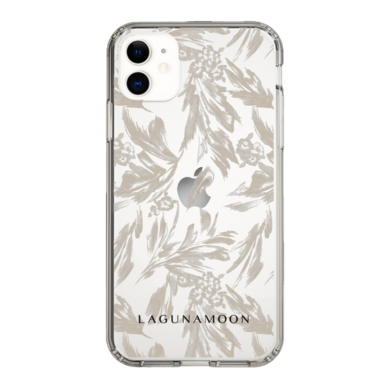 Slim Protection Case［ LAGUNAMOON - BotanicalJacquard - Clear×Beige ］