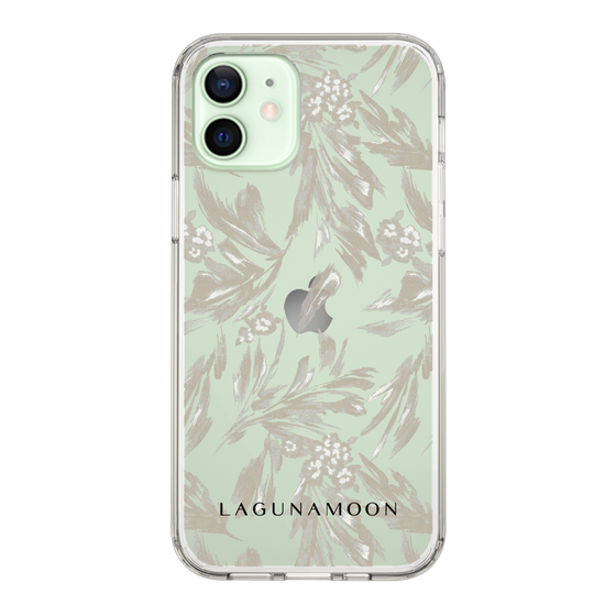 Slim Protection Case［ LAGUNAMOON - BotanicalJacquard - Clear×Beige ］
