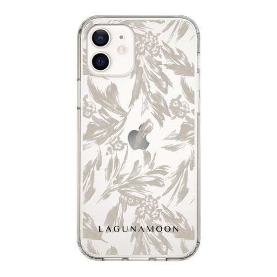 Slim Protection Case［ LAGUNAMOON - BotanicalJacquard - Clear×Beige ］