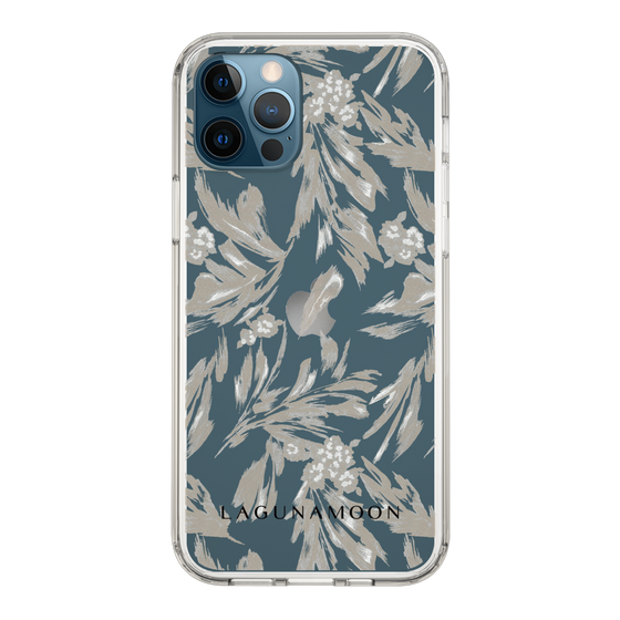Slim Protection Case［ LAGUNAMOON - BotanicalJacquard - Clear×Beige ］