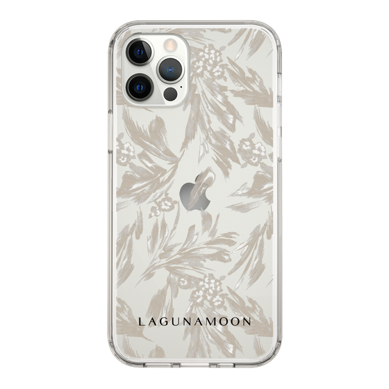 Slim Protection Case［ LAGUNAMOON - BotanicalJacquard - Clear×Beige ］