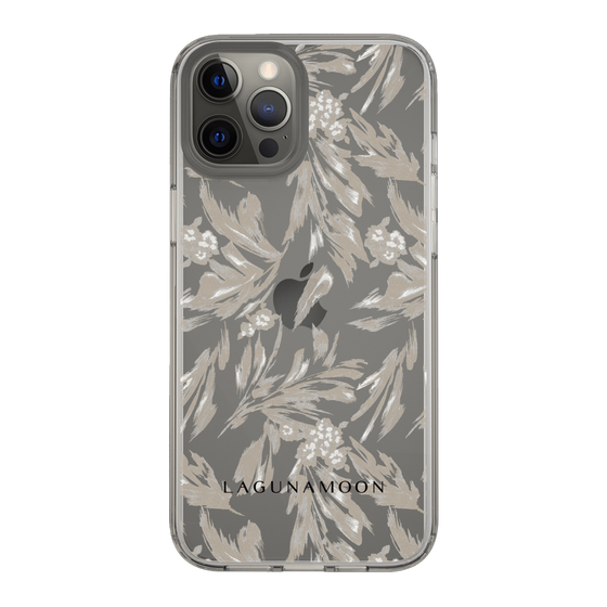 Slim Protection Case［ LAGUNAMOON - BotanicalJacquard - Clear×Beige ］