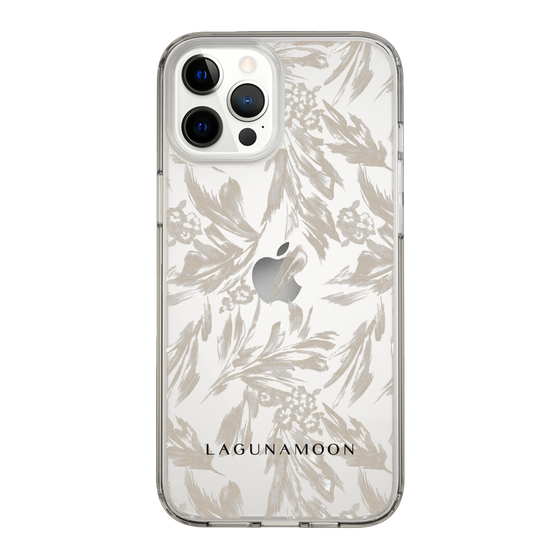 Slim Protection Case［ LAGUNAMOON - BotanicalJacquard - Clear×Beige ］