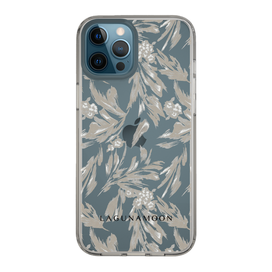 Slim Protection Case［ LAGUNAMOON - BotanicalJacquard - Clear×Beige ］
