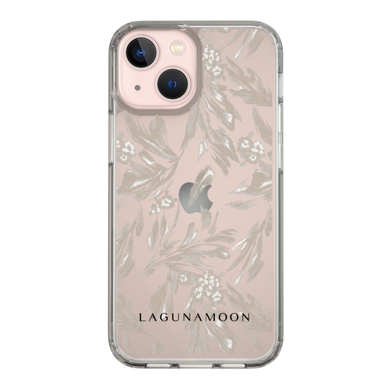 Slim Protection Case［ LAGUNAMOON - BotanicalJacquard - Clear×Beige ］