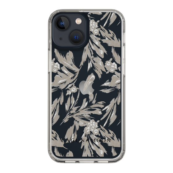 Slim Protection Case［ LAGUNAMOON - BotanicalJacquard - Clear×Beige ］